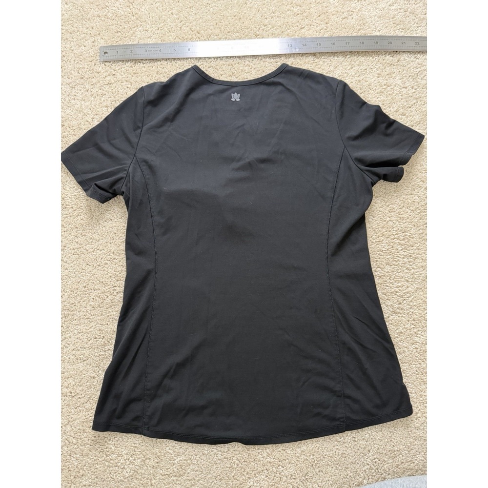 Maevn Focus Women's Black Banded V Neck Contrast Knit Scrub Top Medical XS - Picture 14 of 14